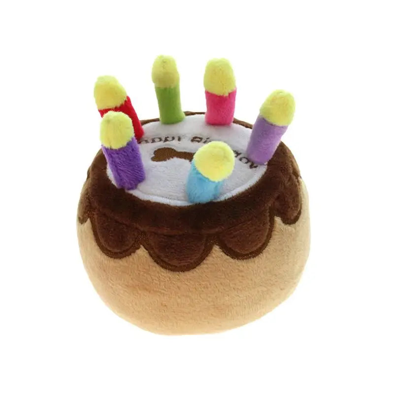 Birthday Cake Plush & Squeaky Dog Toy - Posh Pawz - 1