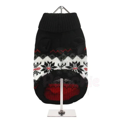Black Alpine Snowflake Dog Jumper - Urban Pup - 3