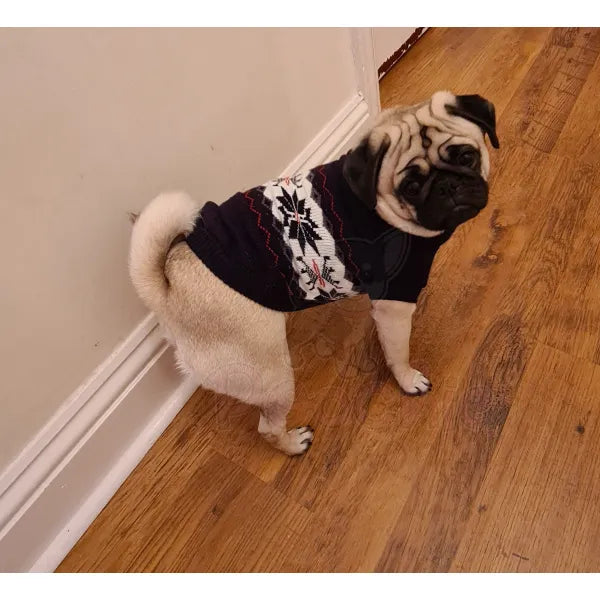 Black Alpine Snowflake Dog Jumper - Urban Pup - 4