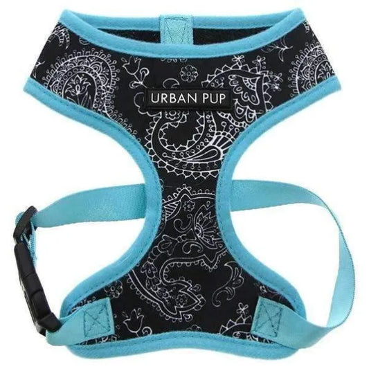 Black and Blue Paisley Designer Dog Harness - Urban Pup - 1