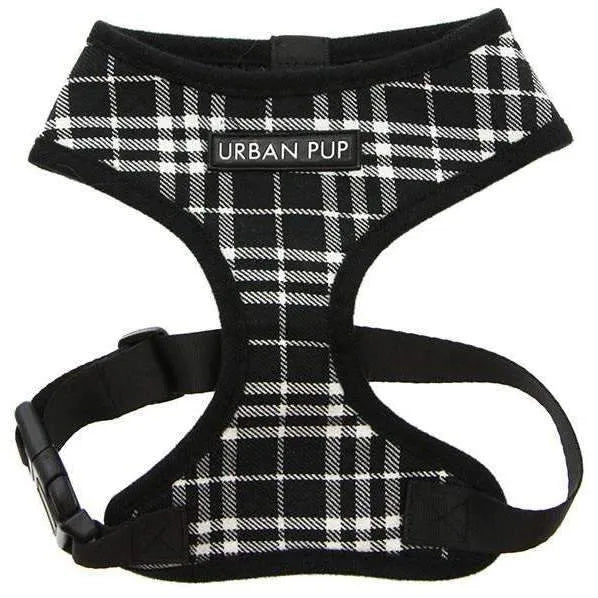 Black and White Tartan Dog Harness - Urban Pup - 1