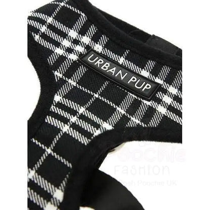 Black and White Tartan Plaid Dog Harness Xs - Sale - 4