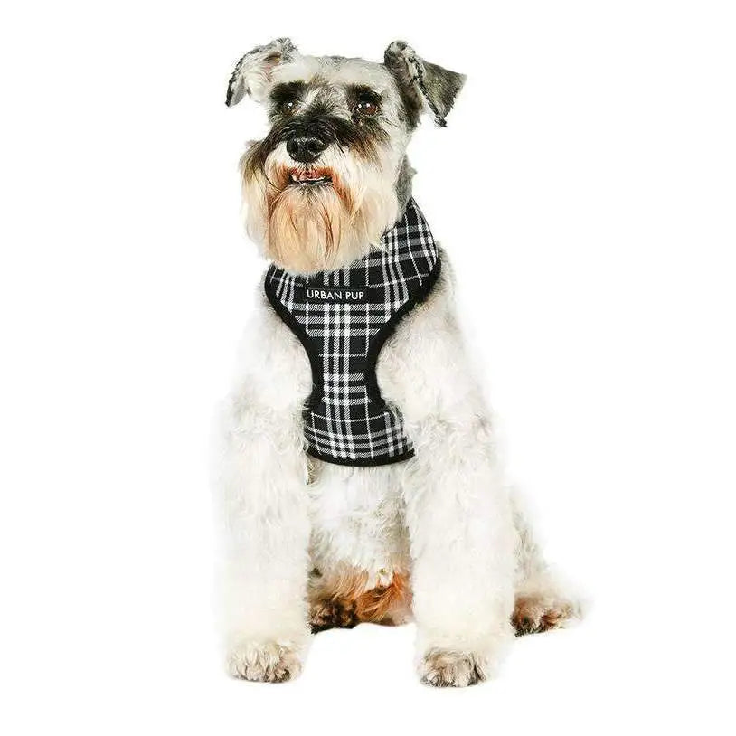 Black and White Tartan Plaid Dog Harness Xs - Sale - 1