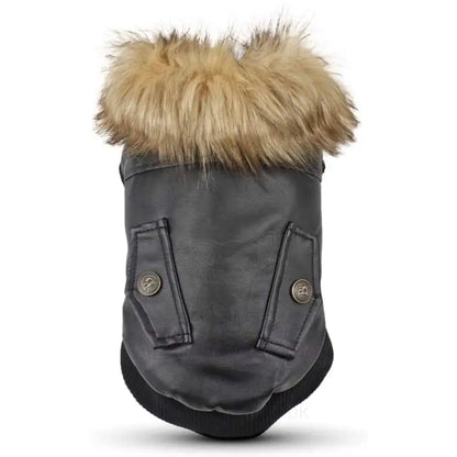 Black Eco Leather Dog Coat Large - Sale - 2