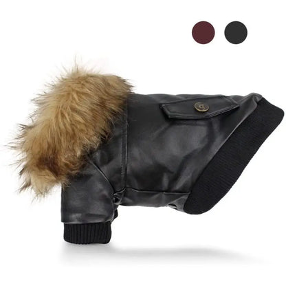 Black Eco Leather Dog Coat - Sale - 3