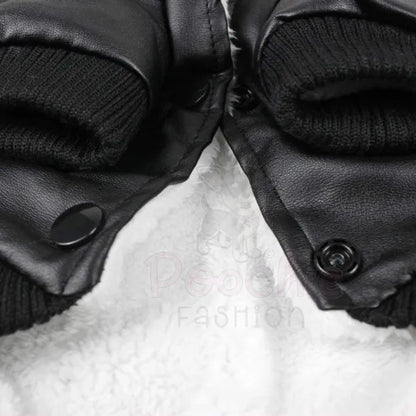 Black Eco Leather Dog Coat - Sale - 5