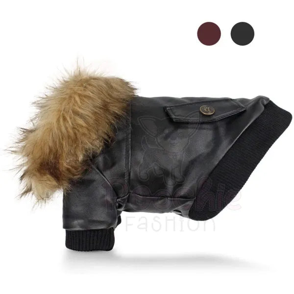 Black Eco Leather Dog Coat - Sale - 3