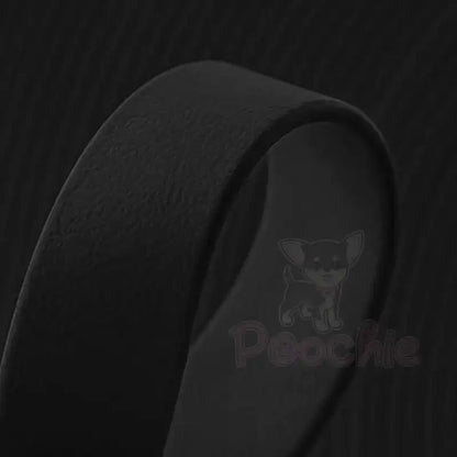 Black Waterproof Personalised Dog Collar with Chrome Letters - Poochie Fashion - 6