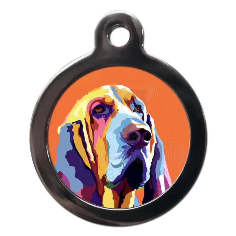 Blood Hound Pop Art Dog Id Tag - Ps Pet Tags - 1