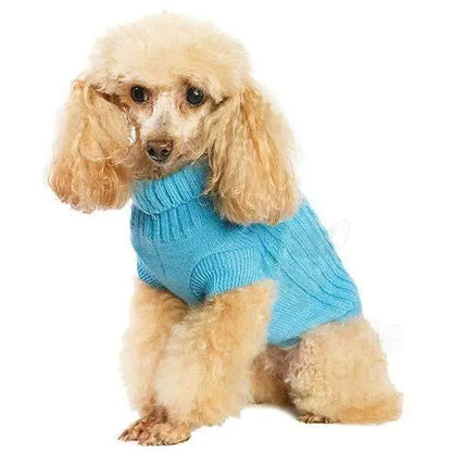 Blue Cable Knit Dog Jumper - Posh Pawz - 2