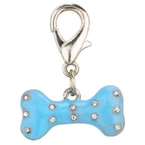 Blue Enamel and Rhinestone Bone Collar Charm - Sale - 1