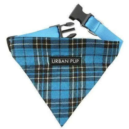 Blue Tartan Dog Bandana Collar - Urban Pup - 1