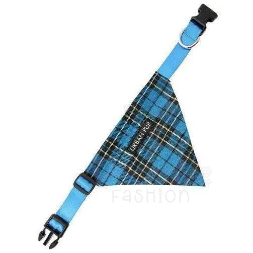 Blue Tartan Dog Bandana Collar - Urban Pup - 2