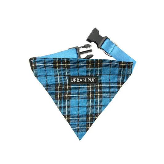 Blue Tartan Dog Bandana Collar - Urban Pup - 1