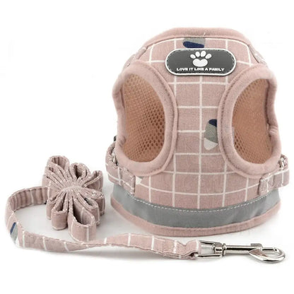 Blush Pink no Pull Vest Dog Harness and Lead Set - Posh Pawz - 2