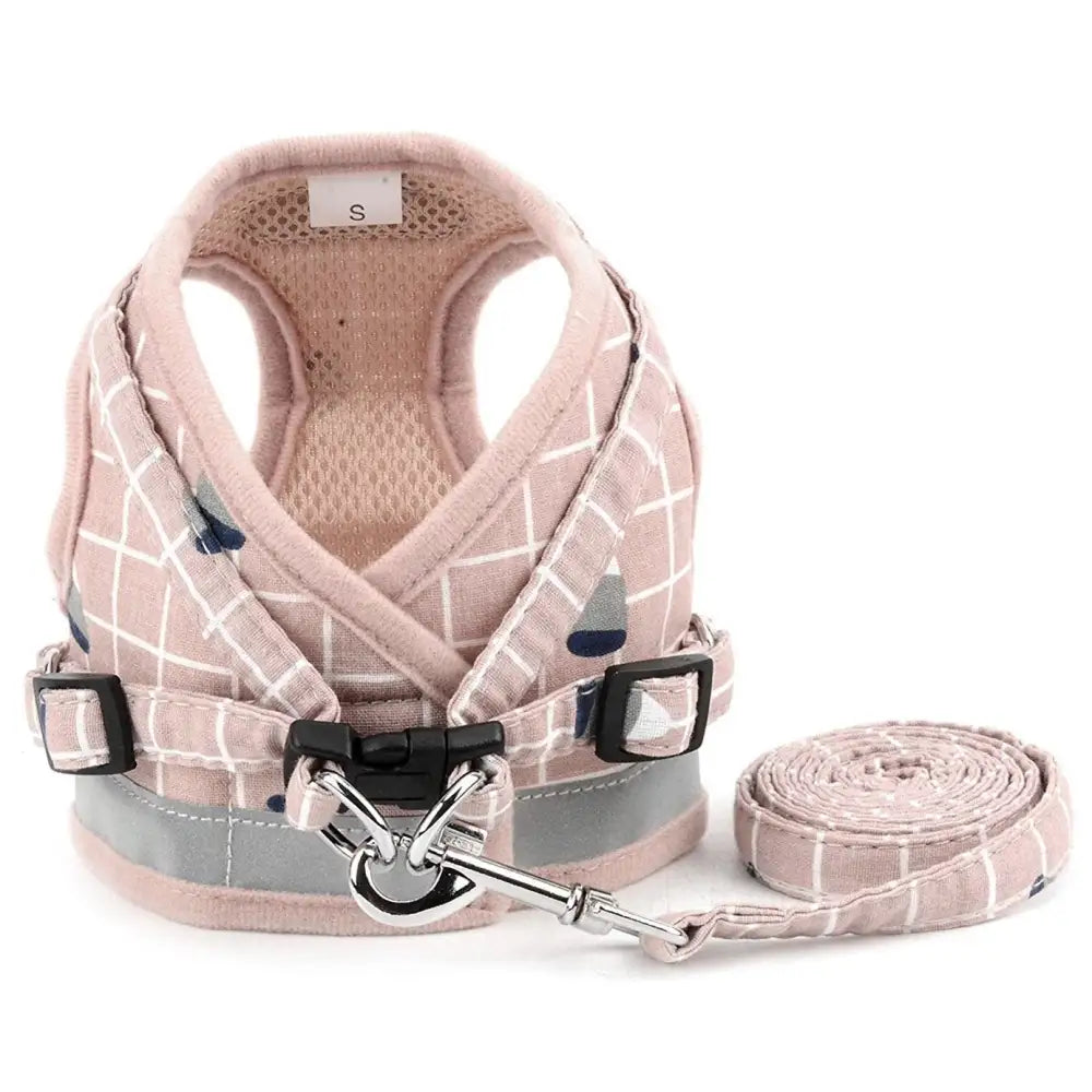 Blush Pink no Pull Vest Dog Harness and Lead Set - Posh Pawz - 1