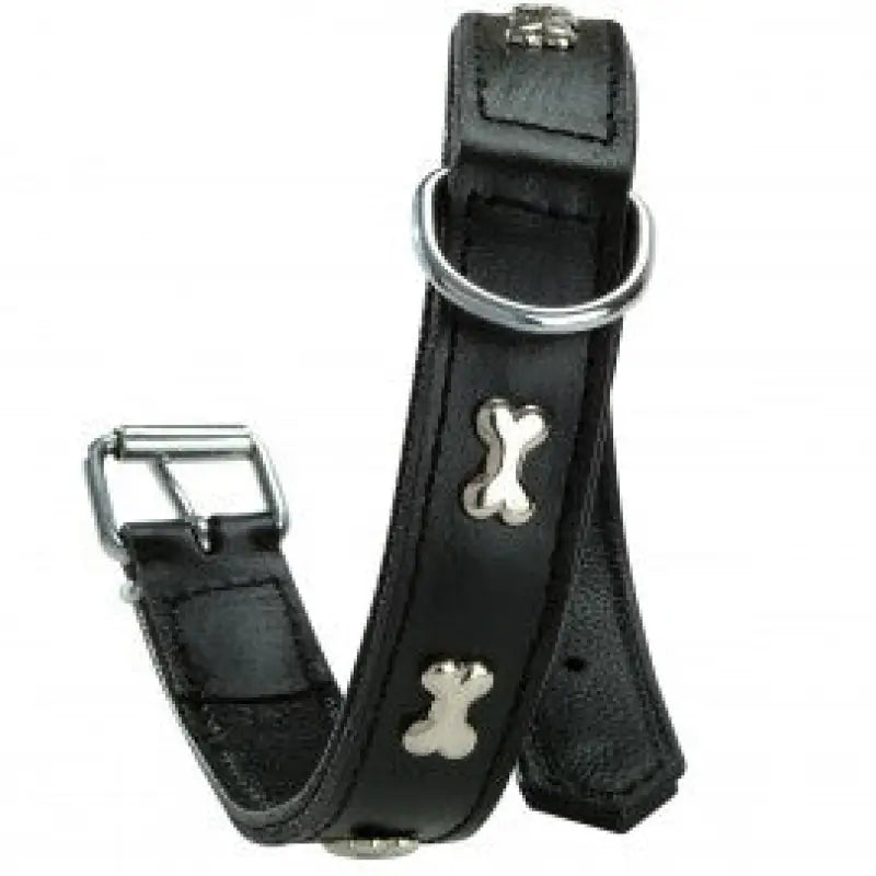 Bobby Extra Supple Black Leather Dog Collar - Sale - 2