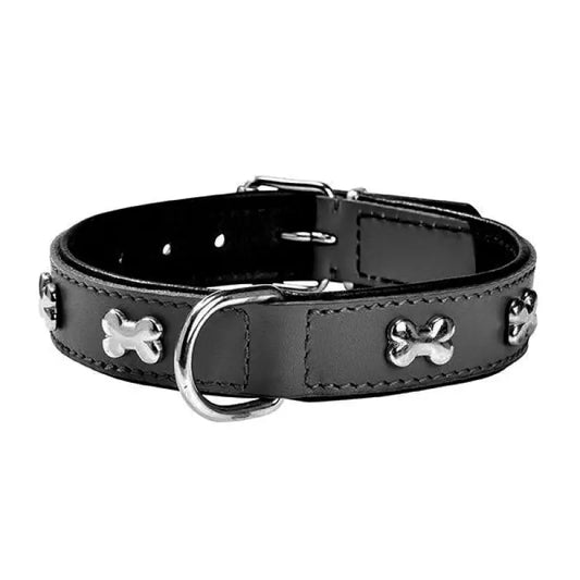 Bobby Extra Supple Black Leather Dog Collar - Sale - 1