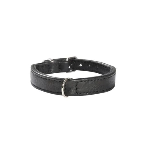 Bobby Luxury Leather Puppy Dog Collar in Black - Sale - 1