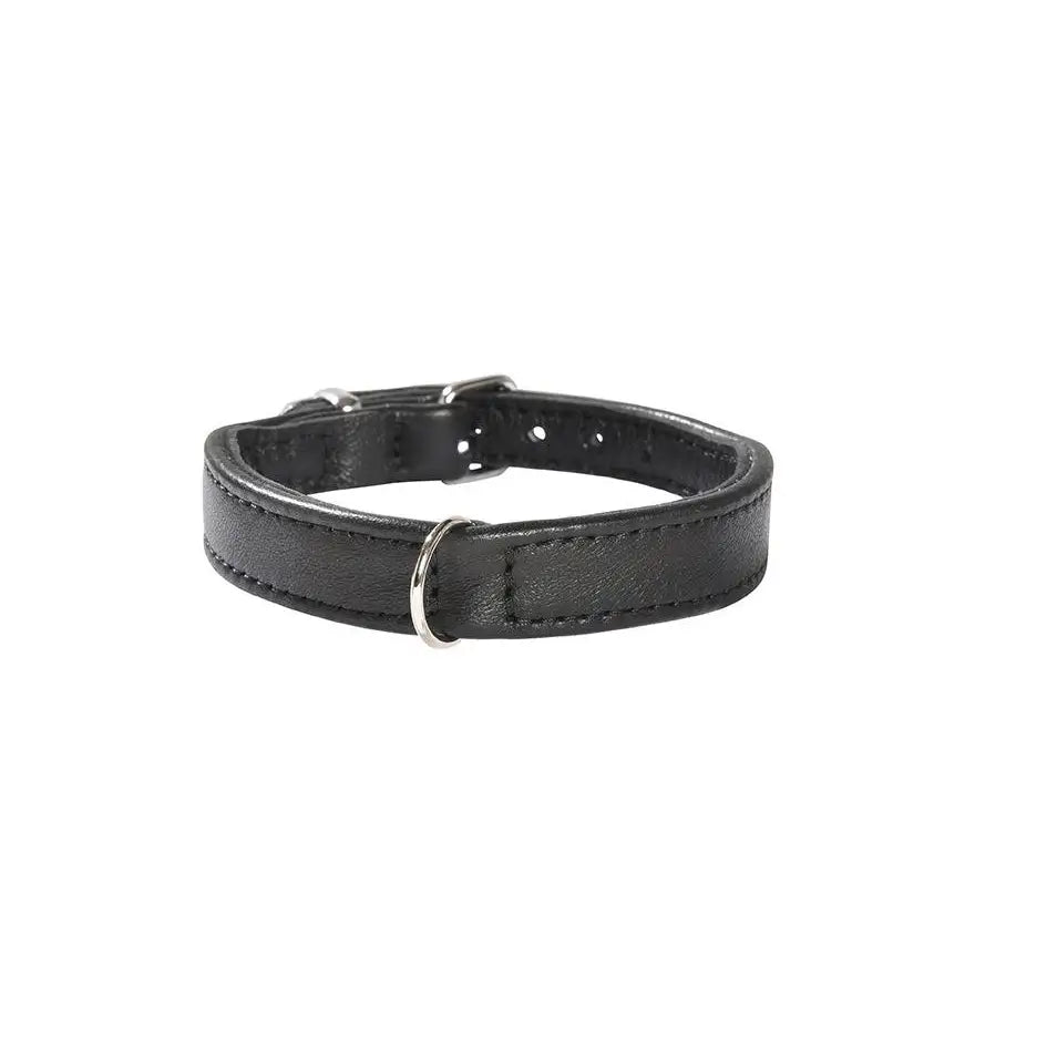 Bobby Luxury Leather Puppy Dog Collar in Black Xxs - Sale - 1