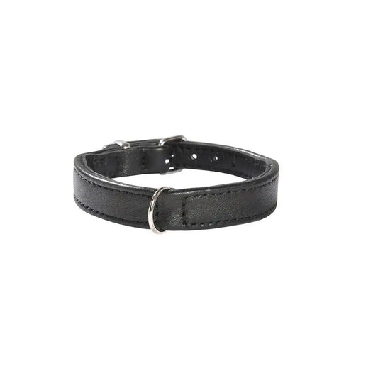 Bobby Luxury Leather Puppy Dog Collar in Black Xxs - Sale - 1
