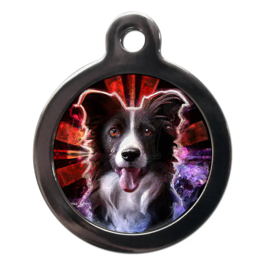 Border Collie Graffiti Dog Id Tag - Ps Pet Tags - 1