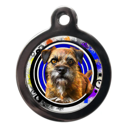 Border Terrier Graffiti Dog Id Tag - Ps Pet Tags - 1
