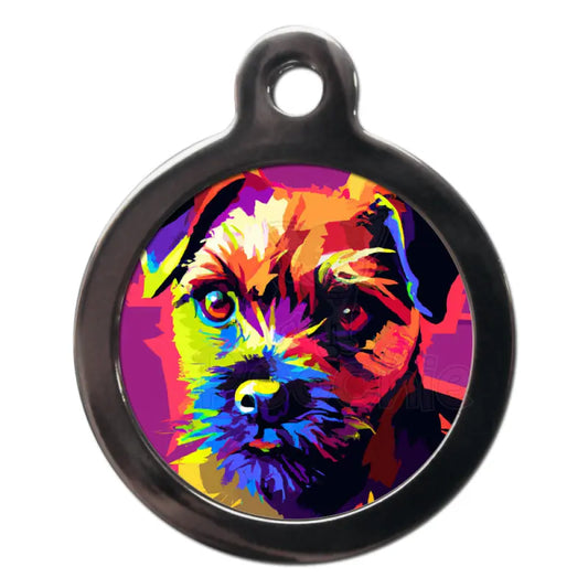 Border Terrier Pop Art Dog Id Tag - Ps Pet Tags - 1