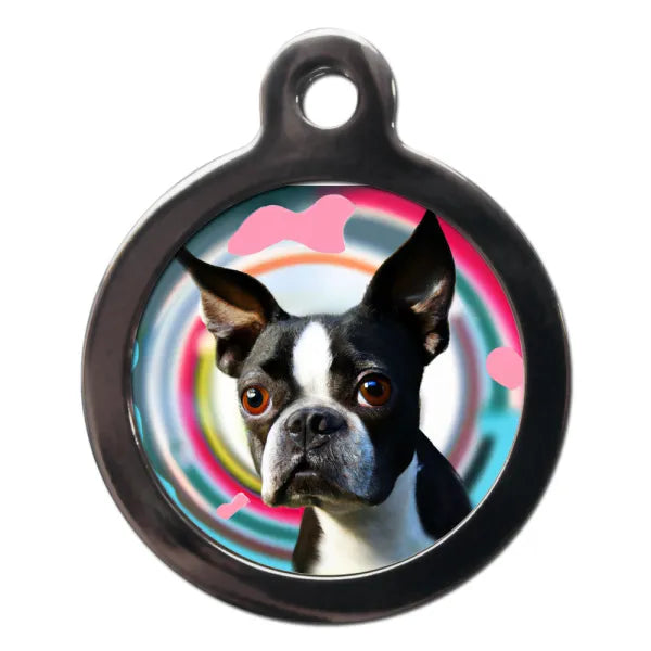 Boston Terrier Graffiti Dog Id Tag - Ps Pet Tags - 1