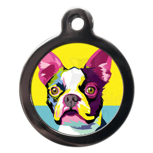 Boston Terrier Pop Art Dog Id Tag - Ps Pet Tags - 1