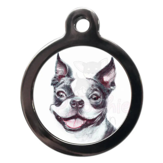 Boston Terrier Portrait Dog Id Tag - Ps Pet Tags - 1
