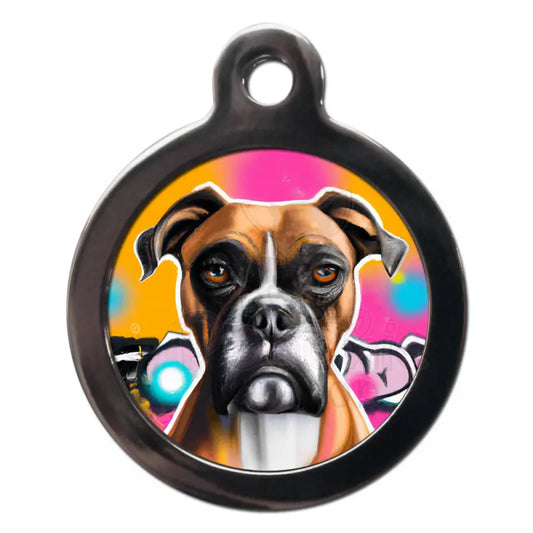 Boxer Graffiti Dog Id Tag - Ps Pet Tags - 1