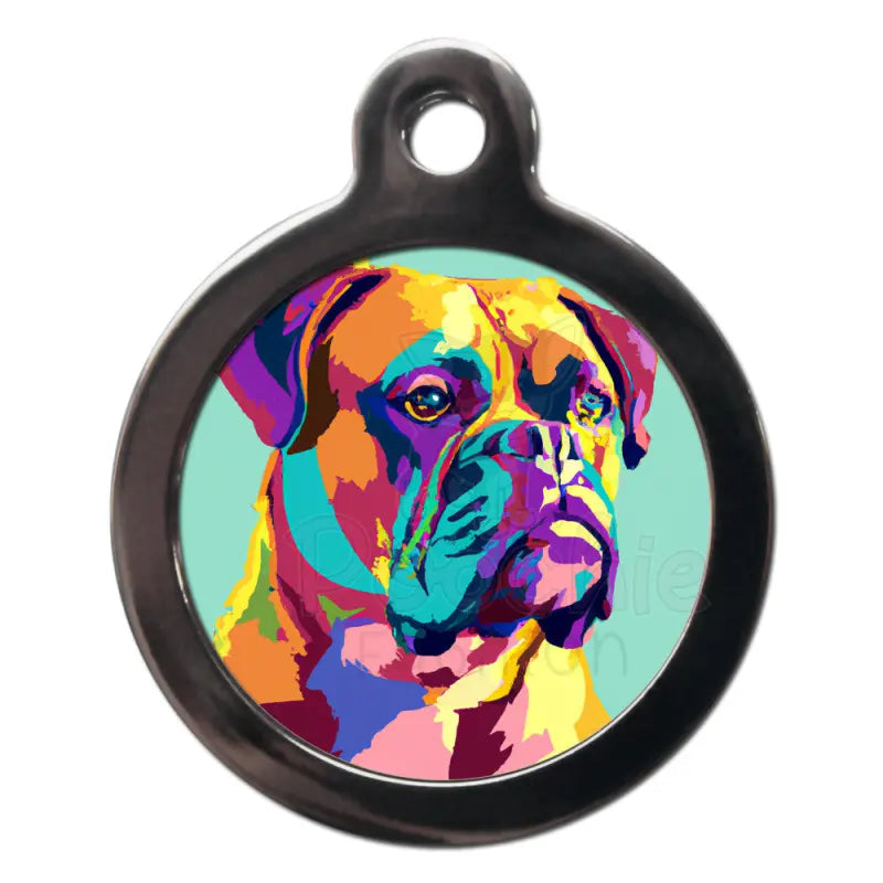 Boxer Pop Art Dog Id Tag - Ps Pet Tags - 1