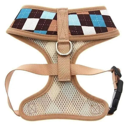 Brown and Blue Argyle Dog Harness - Urban Pup - 3