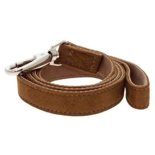 Brown Faux Suede Fabric Dog Lead - Urban Pup - 1