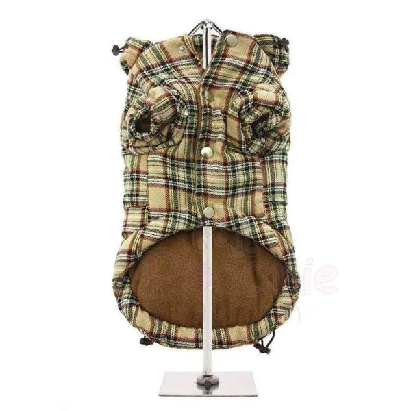 Brown Tartan Designer Dog Coat - Urban Pup - 3