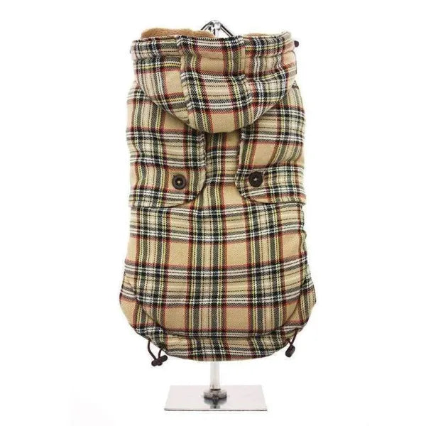 Brown Tartan Designer Dog Coat - Urban Pup - 1