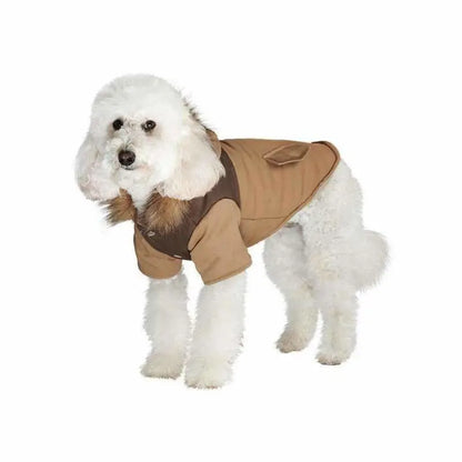 Brown Two Tone Designer Parka Dog Coat - Urban Pup - 2