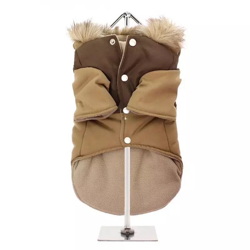 Urban Pup Two Tone Parka Dog Coat Brown - Sale - 3
