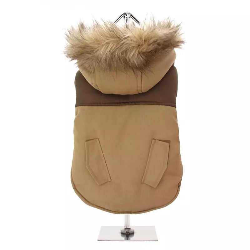 Urban Pup Two Tone Parka Dog Coat Brown - Sale - 2