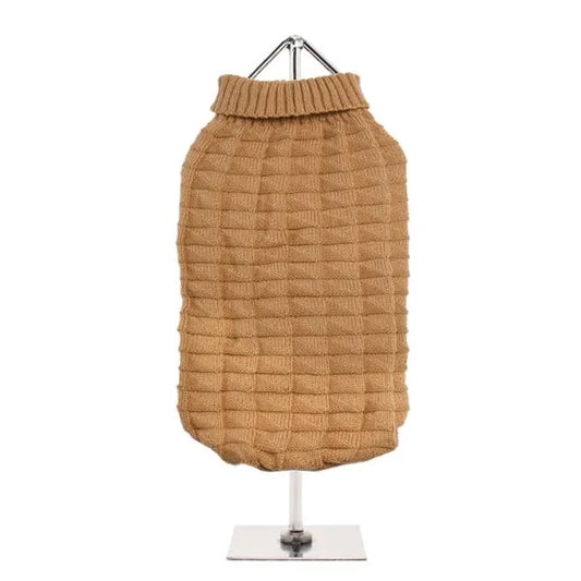 Brown Waffle Textured Dog Jumper - Urban Pup - 1