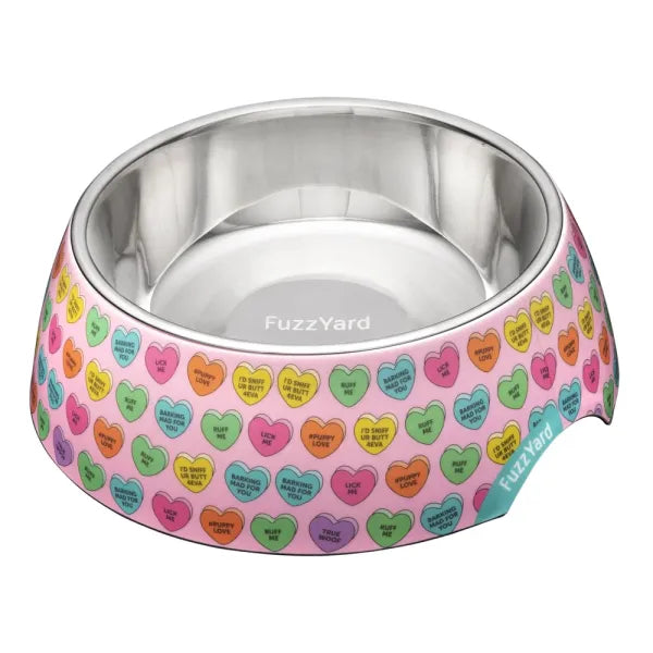 Candy Hearts Easy Feeder Pet Bowl by Fuzzyard - Fuzzyard - 1