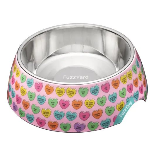 Candy Hearts Easy Feeder Pet Bowl by Fuzzyard - Fuzzyard - 1