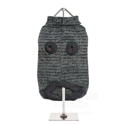 Charcoal Grey Argyle Dog Jumper - Posh Pawz - 3