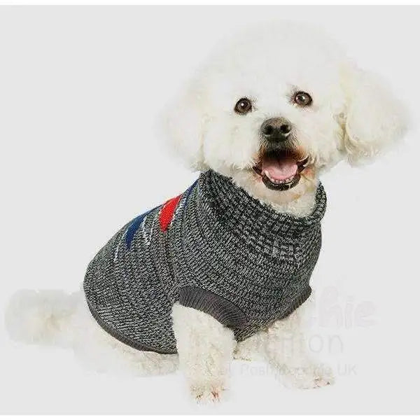 Charcoal Grey Argyle Dog Jumper - Posh Pawz - 2