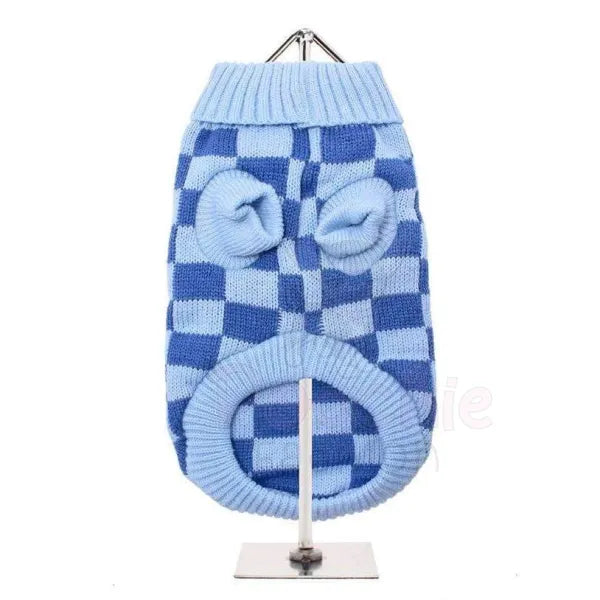 Checkerboard Blue Dog Jumper - Urban Pup - 3