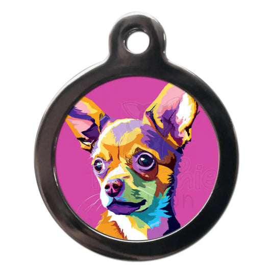 Chihuahua Pop Art Dog Id Tag - Ps Pet Tags - 1