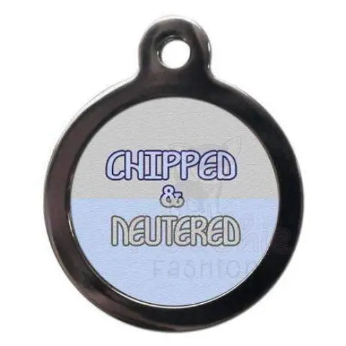 Chipped and Neutered Blue Pet Id Tag - Ps Pet Tags - 1