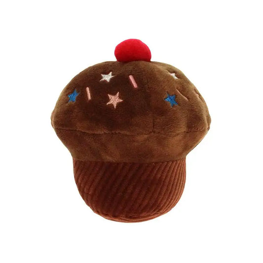 Chocolate Pupcake Plush & Squeaky Dog Toy - Posh Pawz - 1