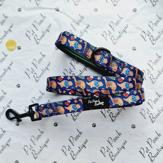 Christmas Dino Rawr Dog Lead Pet Pooch 1